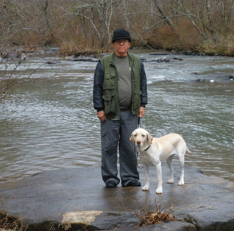 Handler Mike Cochrane and Detector Dog CeCe