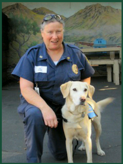 Handler Cecilie Siegel and Detector Dog Bella