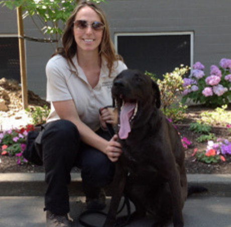 Handler Jennifer Berger and Detector Dog Dozer
