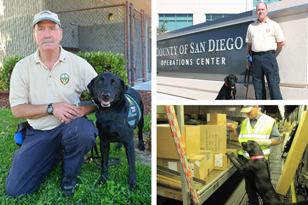 Handler Ted Olsen and Detection Dog Drake