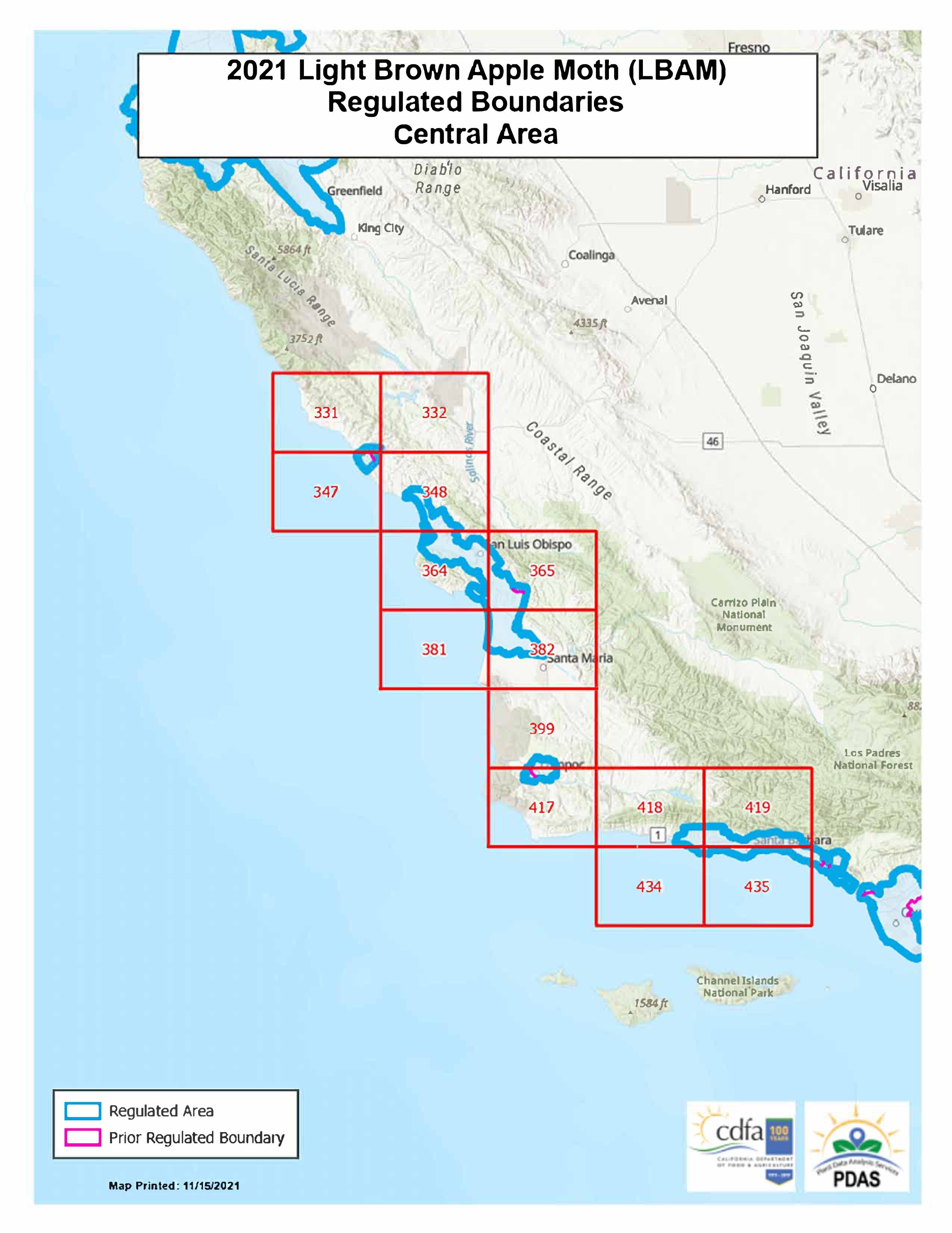 LBAM Boundaries | Central Area of California