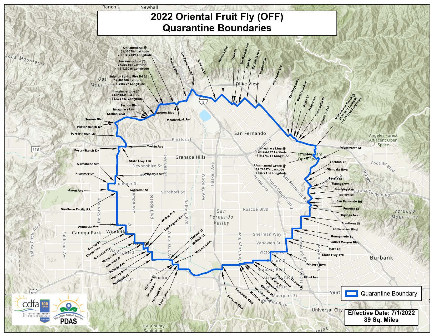 CDFA Plant Health OFF Quarantine Boundary Maps