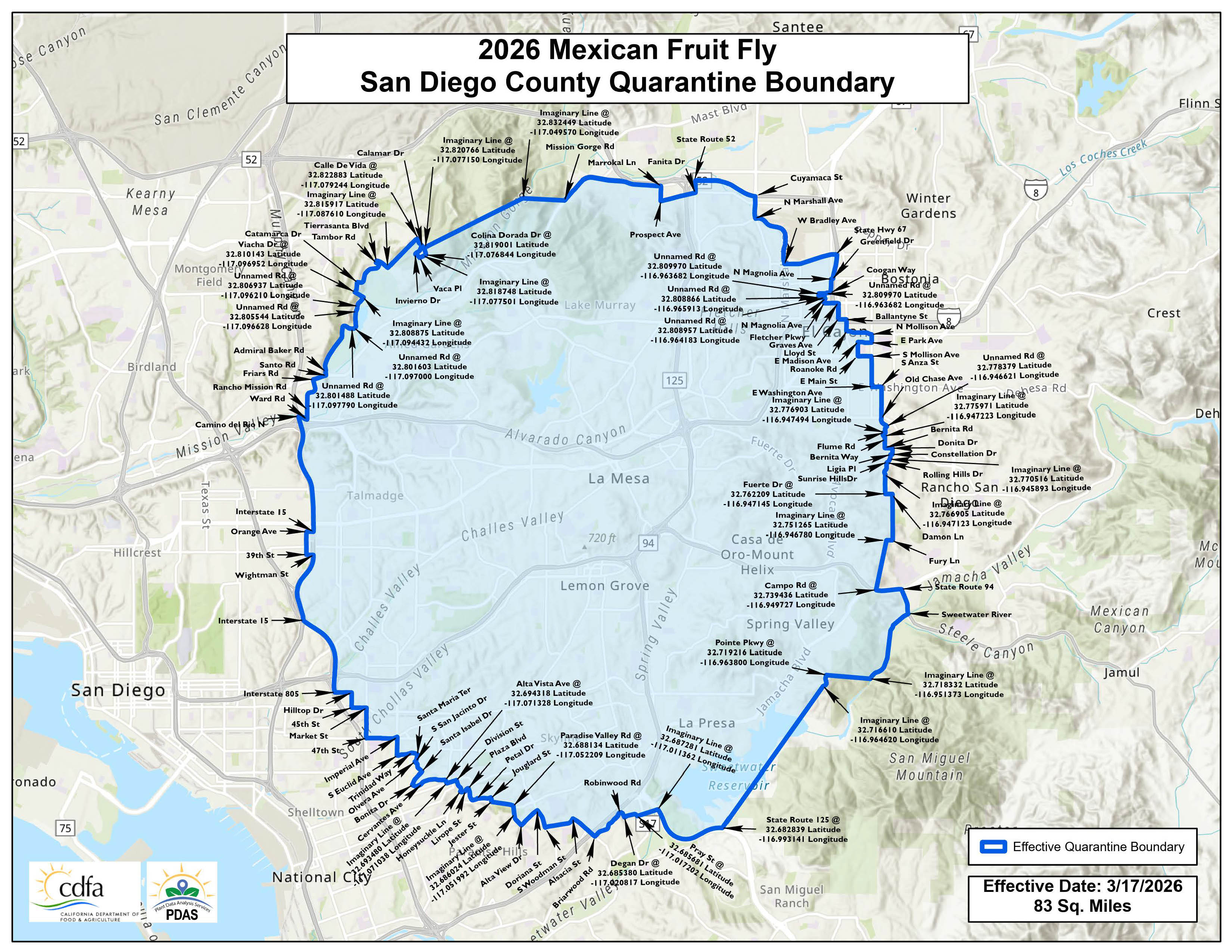 Mexican Fruit Fly Quarantine San Diego Counties Overview