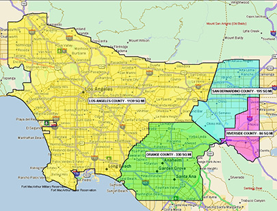 Map depicting the Medfly PRP release area